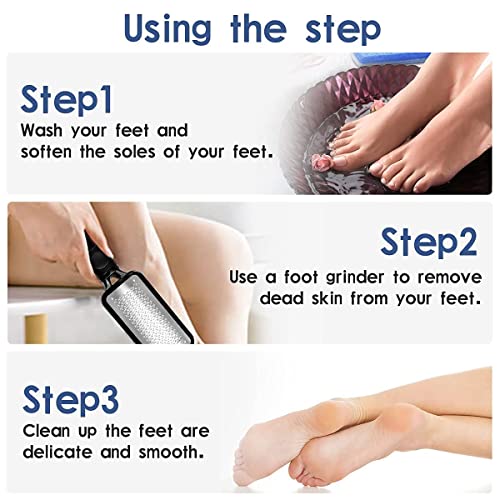 HUDACRUSH Foot Scrubber for Dead Skin, Stainless Steel Feet Scrubber for Dead Skin, Effective Dead Skin Remover Foot File - Image 5