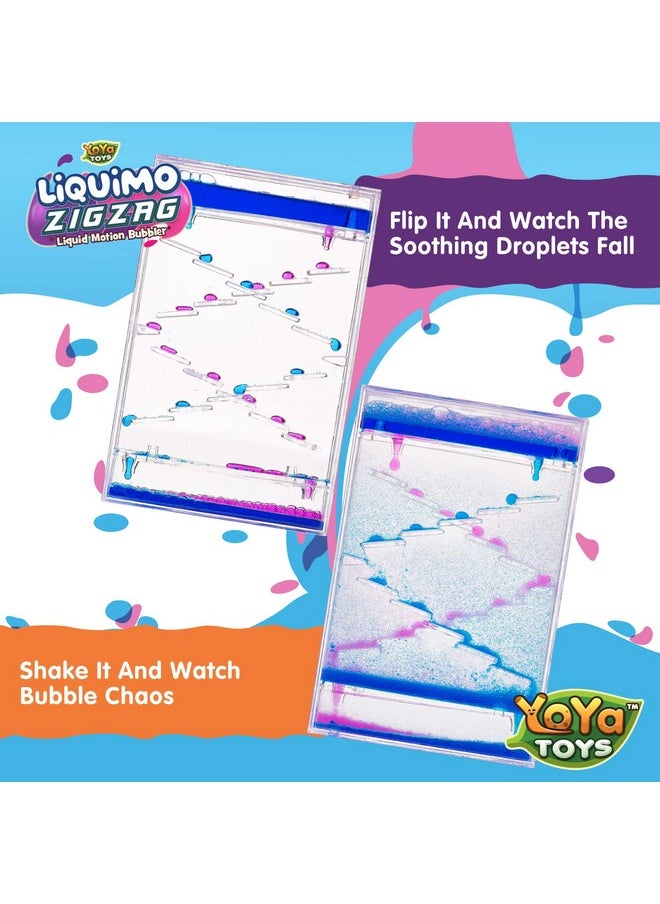 YoYa Toys - Liquimo Liquid Zig Zag Motion Bubbler For Kids And Adults - Satisfying Toys For Calming Stress And Anxiety Relief - Fidget Dropping Toy Can Be Used As Colorful Office Desk Toy Timer - Image 1