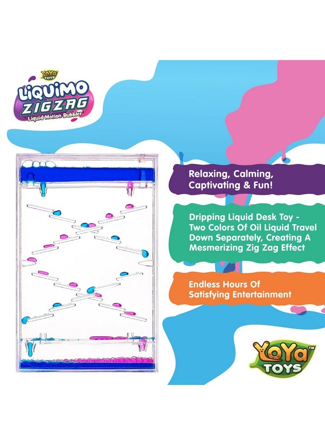 YoYa Toys - Liquimo Liquid Zig Zag Motion Bubbler For Kids And Adults - Satisfying Toys For Calming Stress And Anxiety Relief - Fidget Dropping Toy Can Be Used As Colorful Office Desk Toy Timer - Image 1