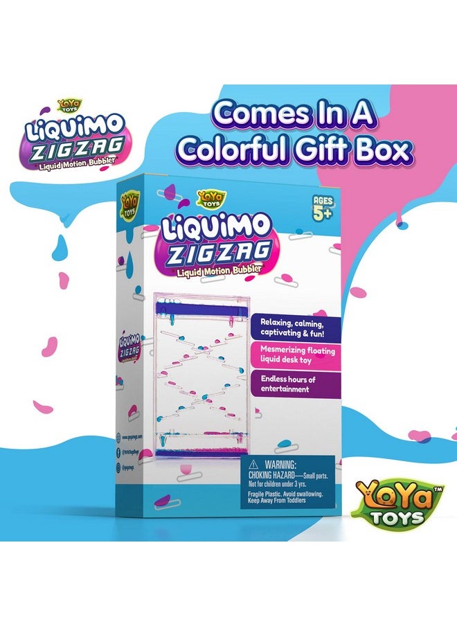 YoYa Toys - Liquimo Liquid Zig Zag Motion Bubbler For Kids And Adults - Satisfying Toys For Calming Stress And Anxiety Relief - Fidget Dropping Toy Can Be Used As Colorful Office Desk Toy Timer - Image 1