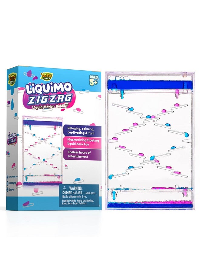 YoYa Toys - Liquimo Liquid Zig Zag Motion Bubbler For Kids And Adults - Satisfying Toys For Calming Stress And Anxiety Relief - Fidget Dropping Toy Can Be Used As Colorful Office Desk Toy Timer - Image 1