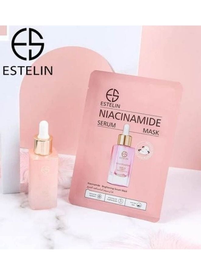 ESTELIN Niacinamide Brightening Serum Sheet Mask 10pcs 25ml - Image 3