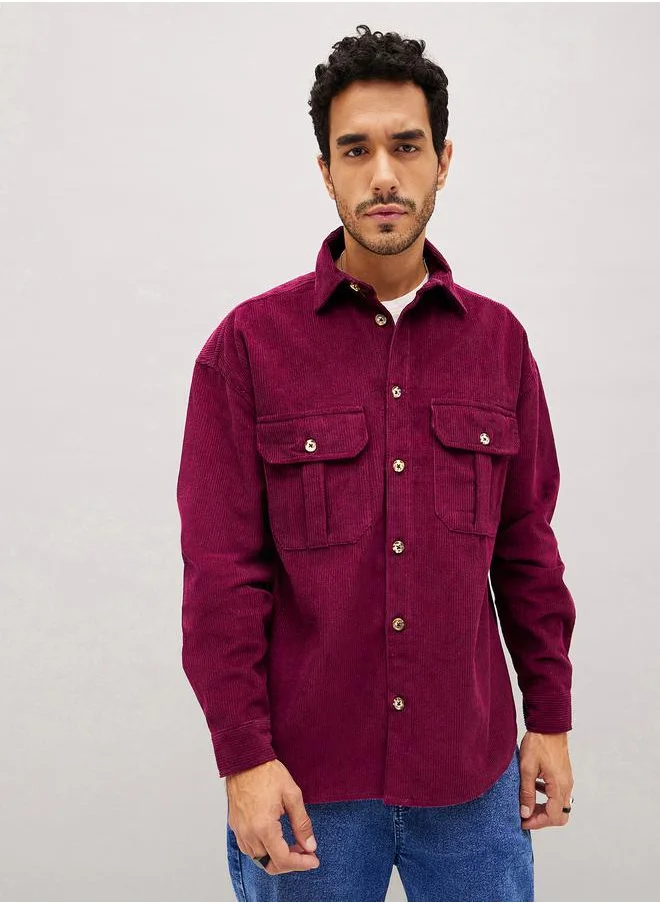 ماسكلن ساسافراس Corduroy Oversized Shacket