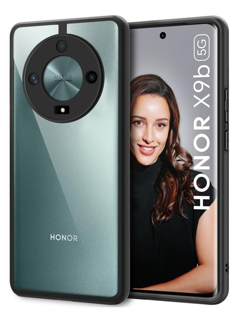 جراب حماية من الصدمات لهاتف Honor X9B مصنوع من مادة TPU السيليكونية فائقة المتانة والآمنة للغاية مع كاميرا مثالية باللون الأسود - Image 1