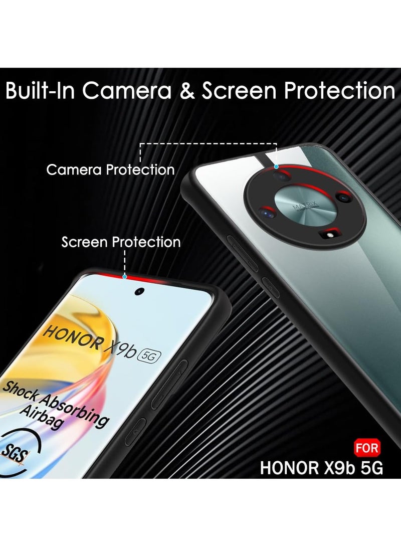 جراب حماية من الصدمات لهاتف Honor X9B مصنوع من مادة TPU السيليكونية فائقة المتانة والآمنة للغاية مع كاميرا مثالية باللون الأسود - Image 3