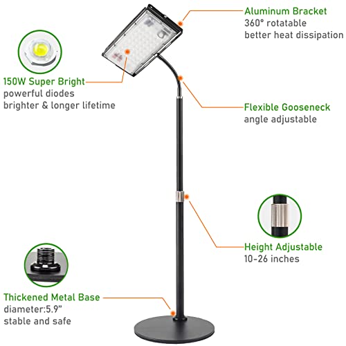 LBW Grow Light for Indoor Plants, Full Spectrum Desk LED Plant Light, Small Grow Lamp with On/Off Switch, Height Adjustable, Flexible Gooseneck, Ideal for Indoor Growth - Image 4
