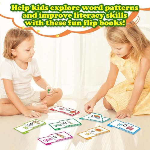 Toxen Word Families, Letter Sounds & Kindergarten Sight Words Flash Cards, Learn to Read Phonics Flash Cards, Read & Rhyme Flip Activity Book, Educational, Child-Friendly, Interactive - Image 4