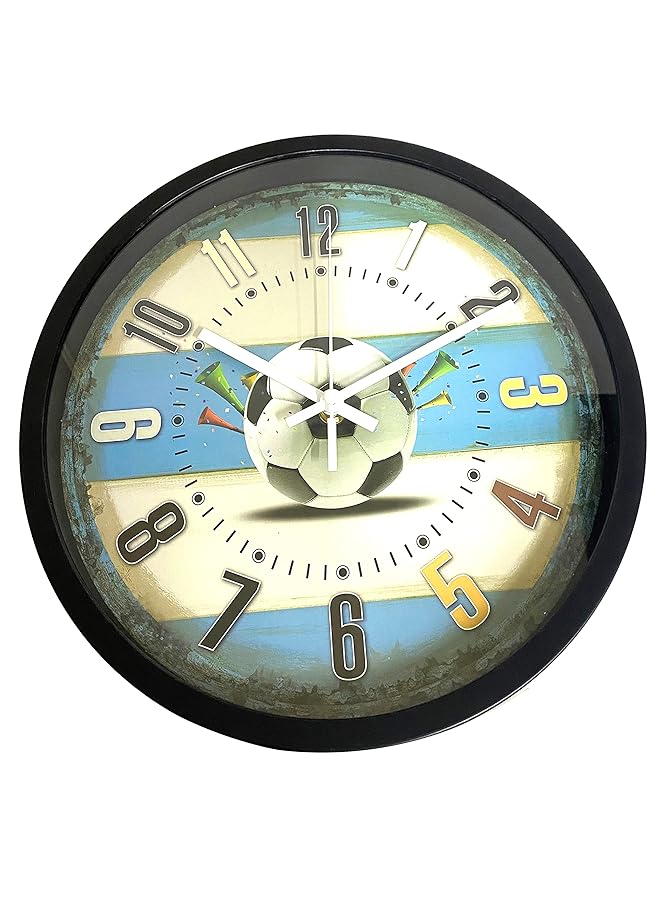 erorex Home Brand Football Player Scores Goal Football Wall Clock 30X30 Cm - Image 1