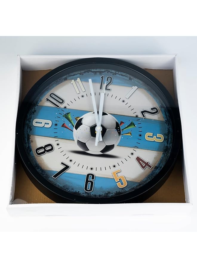 erorex Home Brand Football Player Scores Goal Football Wall Clock 30X30 Cm - Image 2