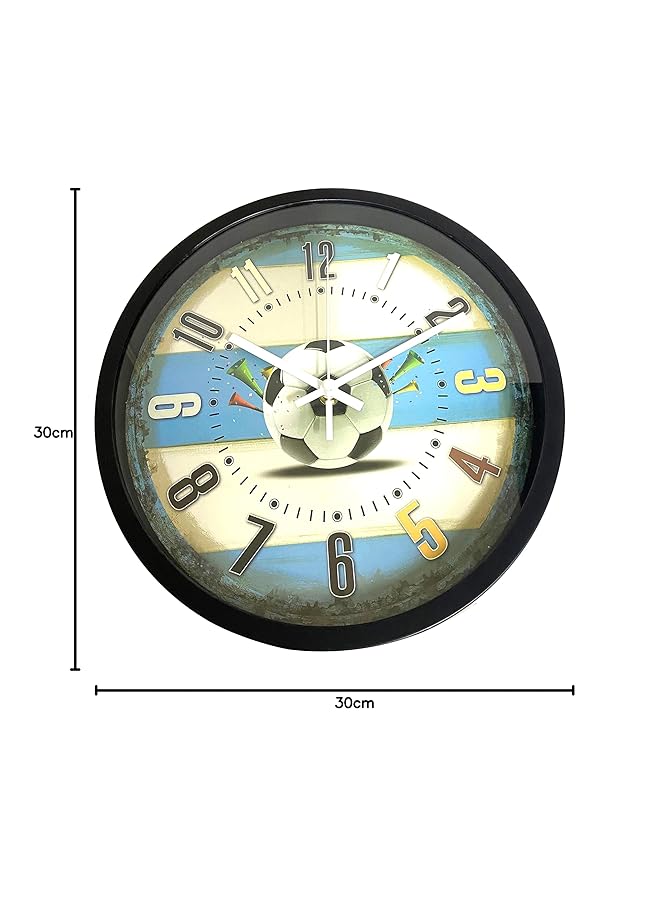 erorex Home Brand Football Player Scores Goal Football Wall Clock 30X30 Cm - Image 4