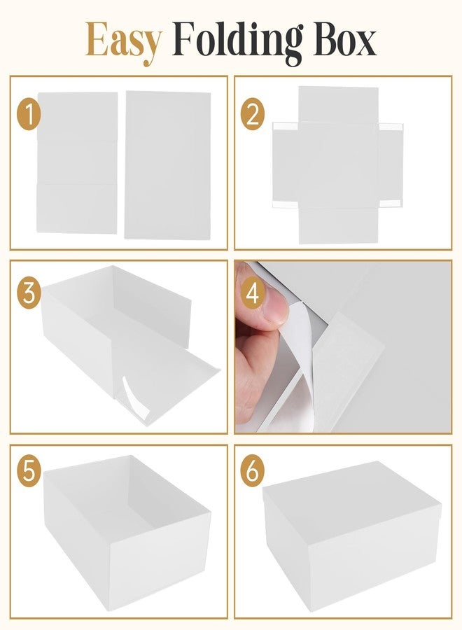 Donyang علبة هدايا، مقاس 16.5 × 13 × 5.5 بوصة، علب هدايا بيضاء كبيرة بأغطية، علبة عيد ميلاد تحتوي على بطاقة وشريط وورق ممزق للحشو، علب تغليف هدايا لعيد الحب وعيد الأم وعيد الميلاد والذكرى السنوية - Image 4