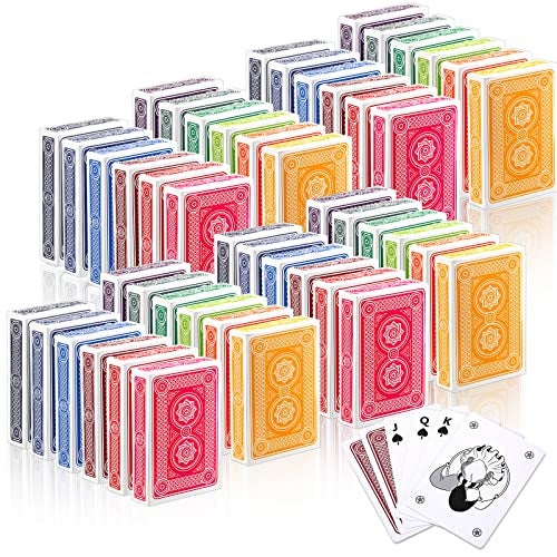 Zubebe 24 Pcs Playing Cards, Deck of Cards Bulk in Poker Size, Standard Playing Poker Decks for Kids Adults Activities Party Supplies Canasta Games (Hexagram Style) - Image 1