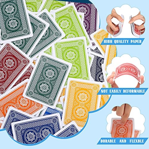 Zubebe 24 Pcs Playing Cards, Deck of Cards Bulk in Poker Size, Standard Playing Poker Decks for Kids Adults Activities Party Supplies Canasta Games (Hexagram Style) - Image 3