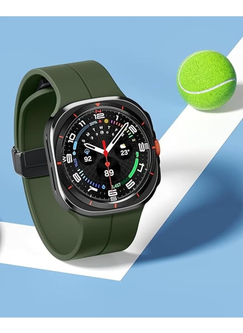 ELTRAZONE Magnetic Band for Samsung Galaxy Watch 7 Ultra 2024 Strap – Magnetic D-Buckle Replacement Band, No Gap Silicone Sports Strap for Men & Women – Durable, Comfortable, Secure Fit - Image 4