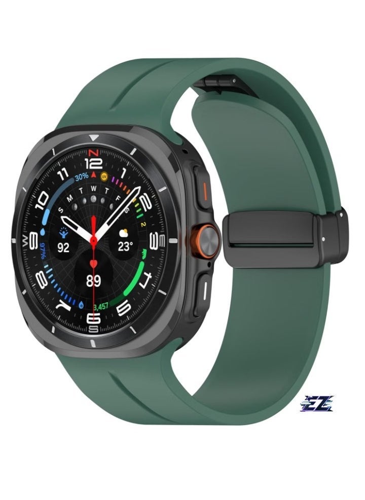 ELTRAZONE Magnetic Band for Samsung Galaxy Watch 7 Ultra 2024 Strap – Magnetic D-Buckle Replacement Band, No Gap Silicone Sports Strap for Men & Women – Durable, Comfortable, Secure Fit - Image 1