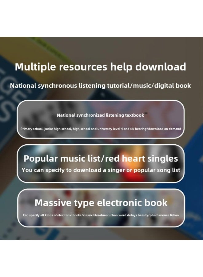Dongda Meitin Full Screen Mp3mp4 Walkman Student Edition Bluetooth High School Special Touch Screen P3 Broadcast Wholesale-Body Color:[do Not Shoot With Reminders]-Memory Capacity:128gb Learning Edition [no Novel Video Function] - Luxury Gift Pack + High-fidelity Metal Hifi Headphones  - Image 2