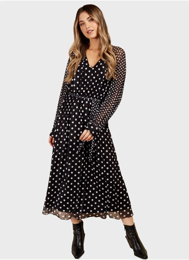 Little Mistress Polka Dot Midi Dress by Vogue Williams