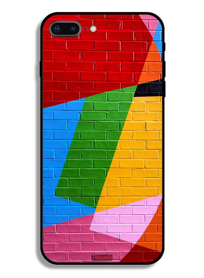 Tolwak Apple iPhone 8 Plus Protective Case Colorful Wall Painting - Image 2