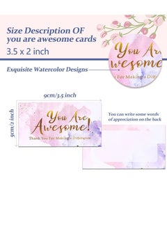 Y&D Thank You Cards, You'Re Awesome Colorful Note Cards Recognition Postcards Children'S Reward Incentive Small Suitable for Volunteers Nurses Doctors Teachers Students Etc. (200 Cards)  - Image 4