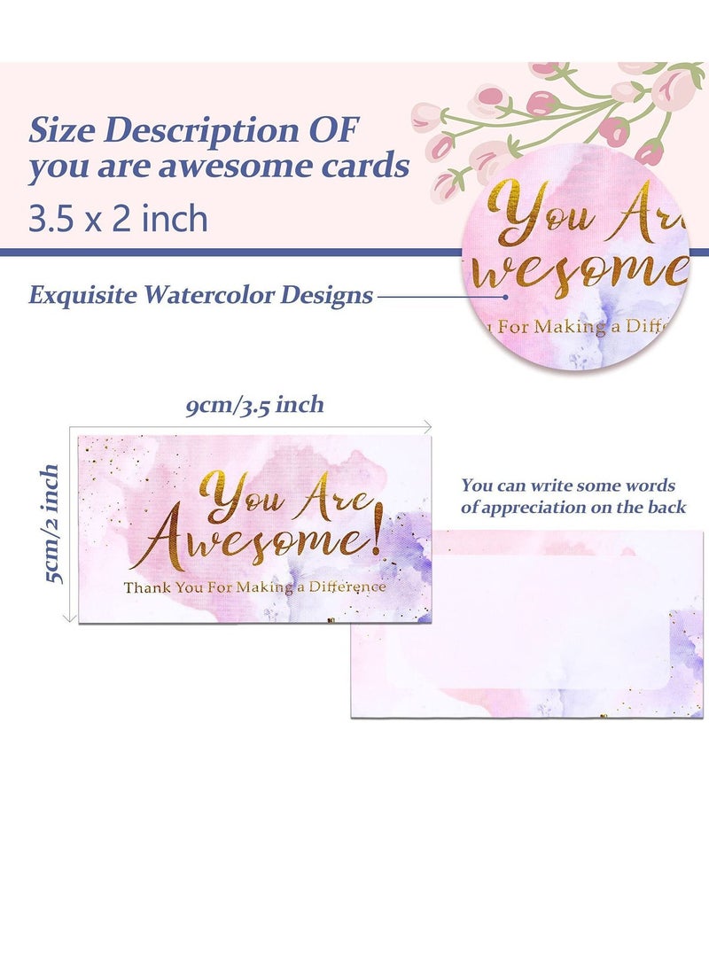 Y&D Thank You Cards, You'Re Awesome Colorful Note Cards Recognition Postcards Children'S Reward Incentive Small Suitable for Volunteers Nurses Doctors Teachers Students Etc. (200 Cards)  - Image 4