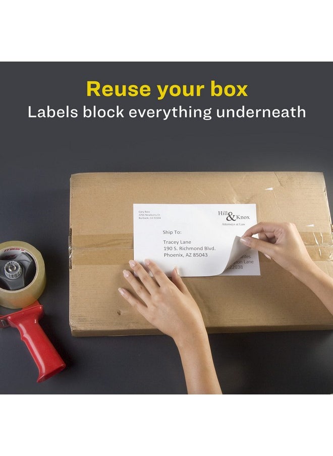 افيري ملصقات شحن Avery كاملة قابلة للطباعة بتقنية TrueBlock، مقاس 8-1/2 بوصة × 11 بوصة، لون أبيض، 100 ملصق بريد فارغ لطابعات الليزر (5165)  - Image 3