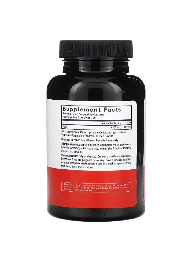 Force Factor Biotin, 10,000 mcg, 100 Vegetable Capsules - Image 2