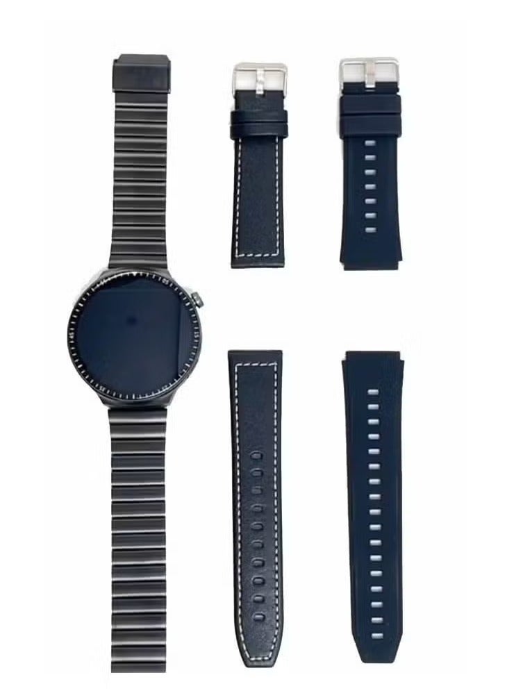 Haino Teko RW 55 Smart Watch with Super Max Curved AMOLED Display - 3 Pairs of Straps, and Charging Cable for Men - Stylish Black Design, Fitness Tracker, Heart Rate Monitor, Waterproof, Long Battery Life, Customizable Features for Daily Wear - Image 2