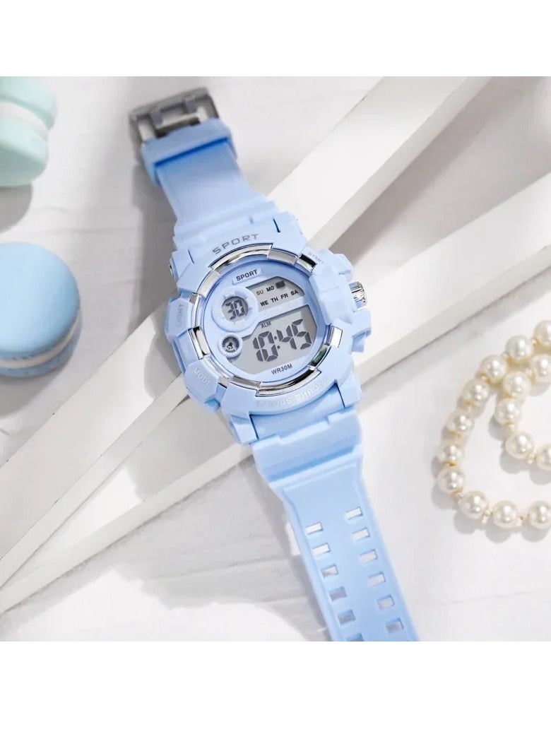 AROAQ Sports Watch, Comfortable And Durable Waterproof Digital Watch, Luminous Alarm Clock Electronic Watch, Multifunctional Large Large Dial Wristwatch For Men Women And Children, (Black) - Image 4