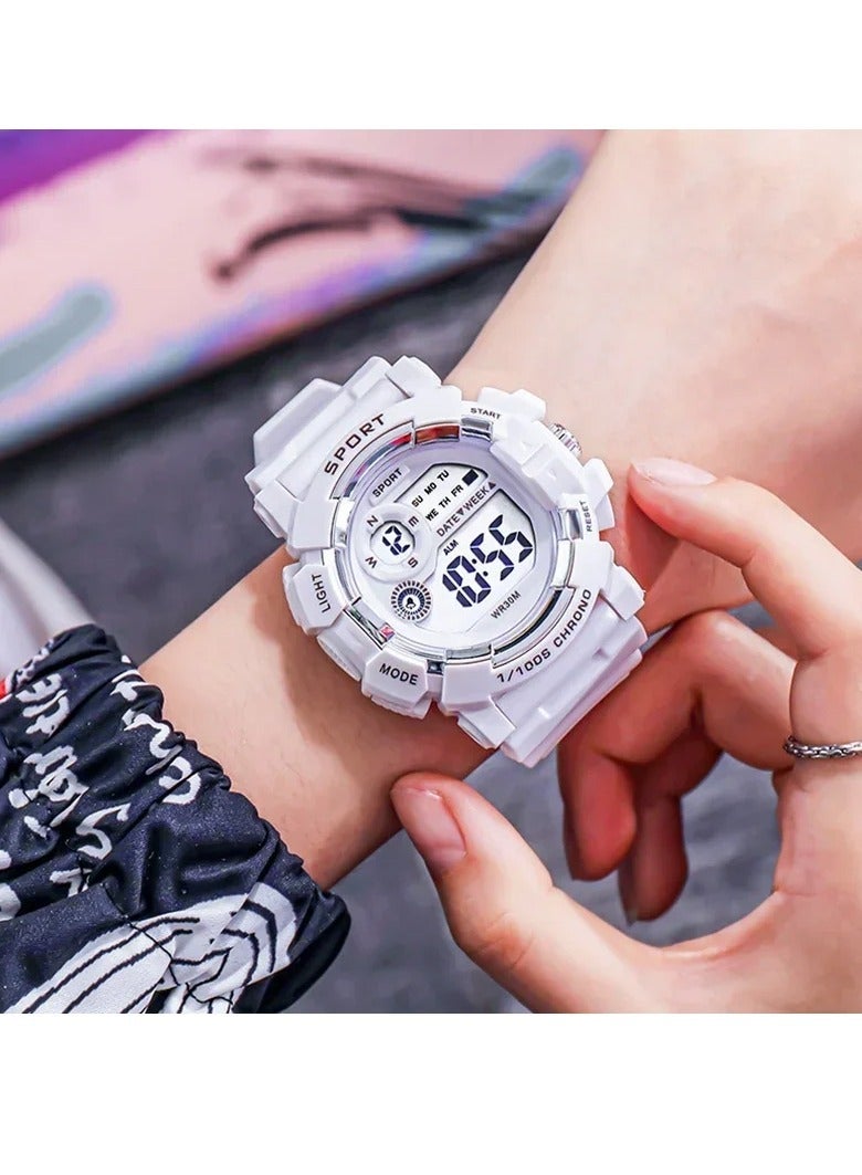 AROAQ Sports Watch, Comfortable And Durable Waterproof Digital Watch, Luminous Alarm Clock Electronic Watch, Multifunctional Large Large Dial Wristwatch For Men Women And Children, (Black) - Image 2