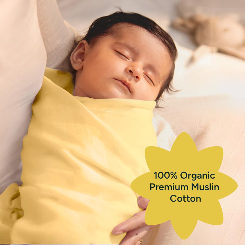 NINTARABABY Nintara Baby Swaddle - 100% Organic Premium Muslin Cotton, 39" x 39" (100 cm x 100 cm), Ultra-Soft, Breathable & Lightweight, Multipurpose, Unisex, Hypoallergenic, Gifts for Newborn Babies, Pack of 3 - Image 3
