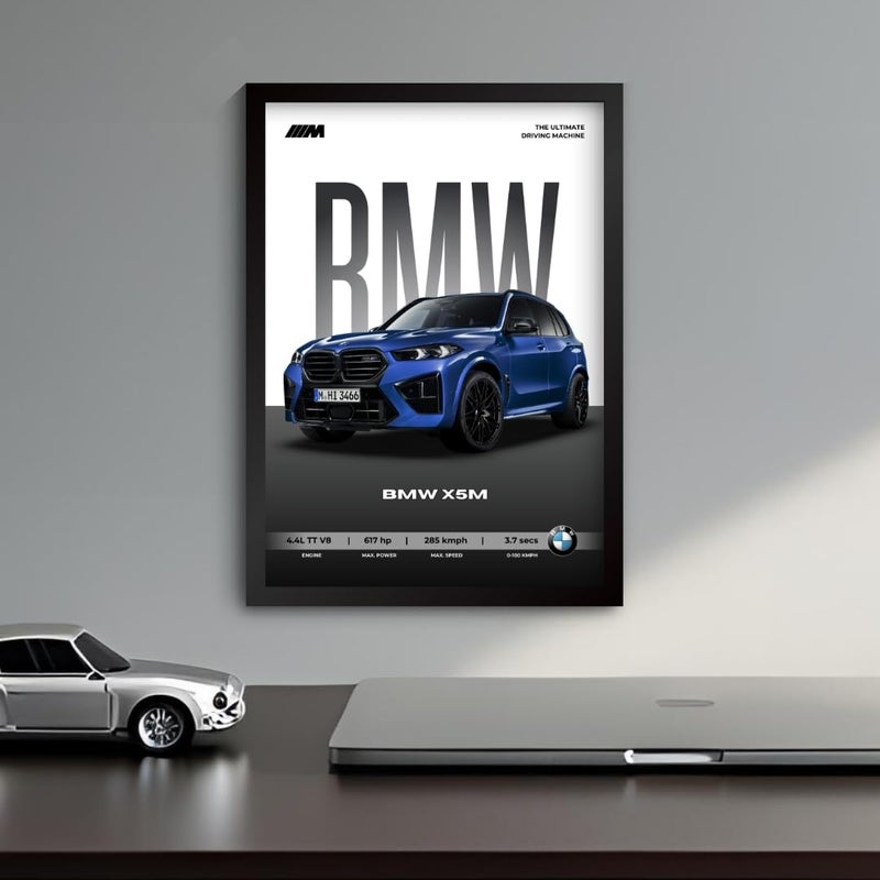 Funk You BMW X5 M Poster | Framed A4 Sized (31 x 23 cm) | SUV Posters for Wall, Gift for Boys | SuperSUV Frames | BMW Poster X5 Sportscar Frame | Car Posters for Wall, Bedroom, Hostel, Study Room - Image 2