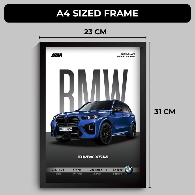 Funk You BMW X5 M Poster | Framed A4 Sized (31 x 23 cm) | SUV Posters for Wall, Gift for Boys | SuperSUV Frames | BMW Poster X5 Sportscar Frame | Car Posters for Wall, Bedroom, Hostel, Study Room - Image 3