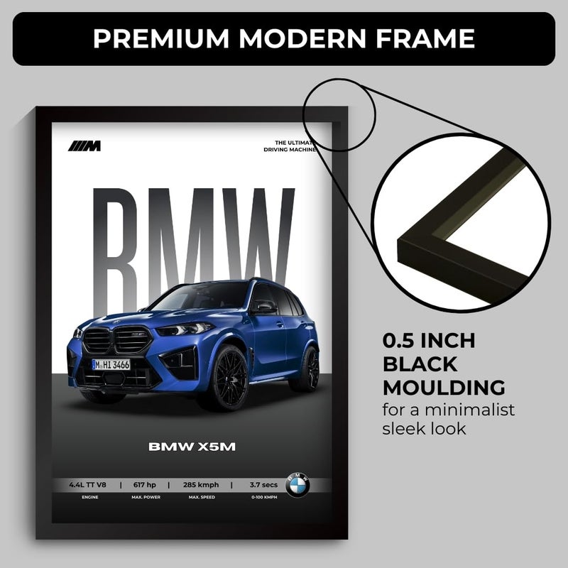 Funk You BMW X5 M Poster | Framed A4 Sized (31 x 23 cm) | SUV Posters for Wall, Gift for Boys | SuperSUV Frames | BMW Poster X5 Sportscar Frame | Car Posters for Wall, Bedroom, Hostel, Study Room - Image 5