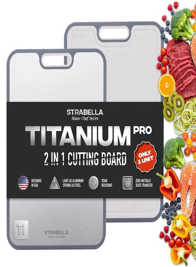 Strabella 100% Pure Titanium Cutting Board - Double Sided Titanium Cutting Boards For Kitchen - Dishwasher Safe Large Cutting Board for Cutting Meats, Fruits, Vegetables - Image 1