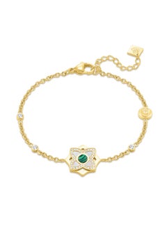 CERRUTI 1881 Ottavia Gold Plated Floral Mother of Pearl, Malachite and Crystal Bracelet for Women  - Image 1
