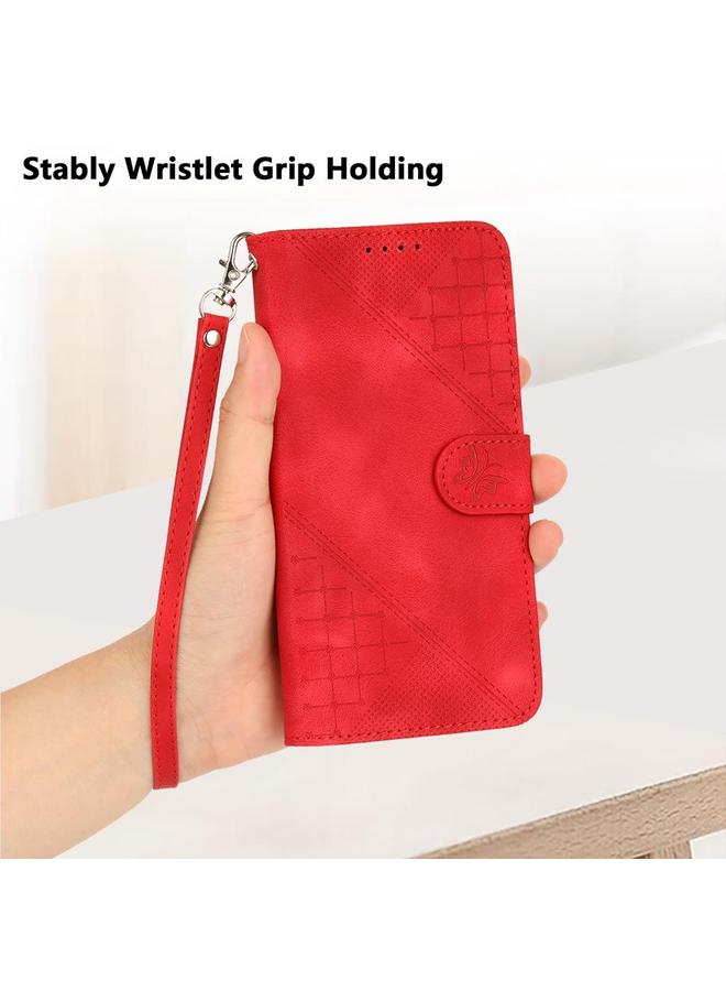 اس-توب جراب لهاتف Infinix Hot 30 Play / Hot 30 Play NFC Grid Butterfly منقوشة من الجلد مع حبل تعليق - Image 5