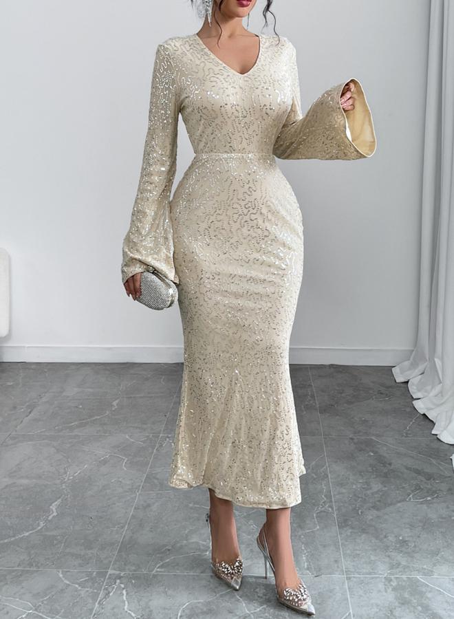Take Two All Sequins Embellished Mermaid Hem Maxi Dress - Image 4