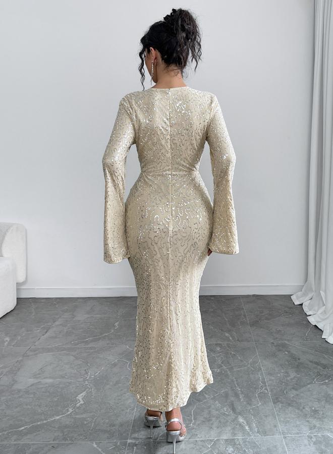 Take Two All Sequins Embellished Mermaid Hem Maxi Dress - Image 3