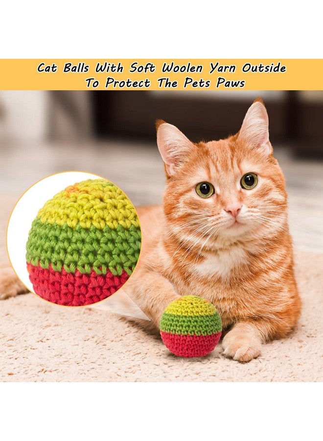 ريترو شاو كرات ألعاب القطط من ريترو شاو، لعبة كرة قطط من خيوط الصوف مع جرس بالداخل، ألعاب قطط للقطط المنزلية، ألعاب مضغ تفاعلية للقطط الصغيرة، عبوة من 6 قطع - Image 2