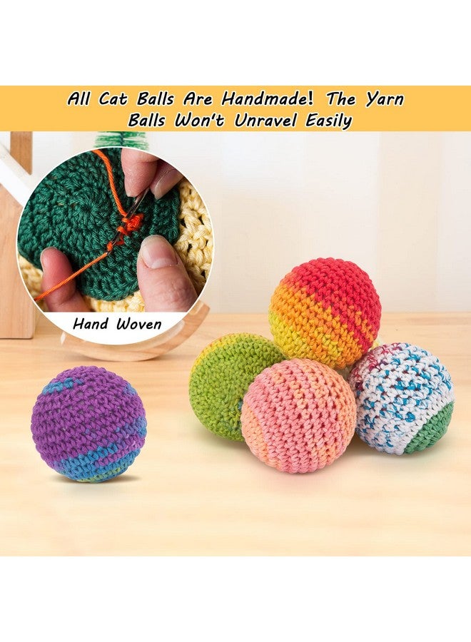 ريترو شاو كرات ألعاب القطط من ريترو شاو، لعبة كرة قطط من خيوط الصوف مع جرس بالداخل، ألعاب قطط للقطط المنزلية، ألعاب مضغ تفاعلية للقطط الصغيرة، عبوة من 6 قطع - Image 4