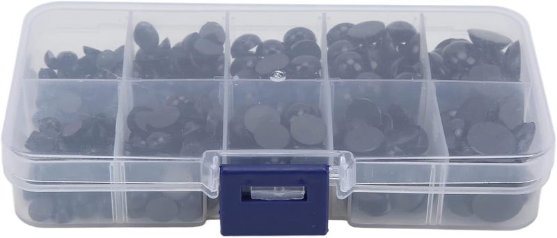 360Pcs Black Round Doll Eyes, Multi Sizes Resin Flat Back, Durable Craft Supplies - Convenient DIY Use, Assorted Toy Eye Sizes, Ideal for Dolls and Plush - Image 4
