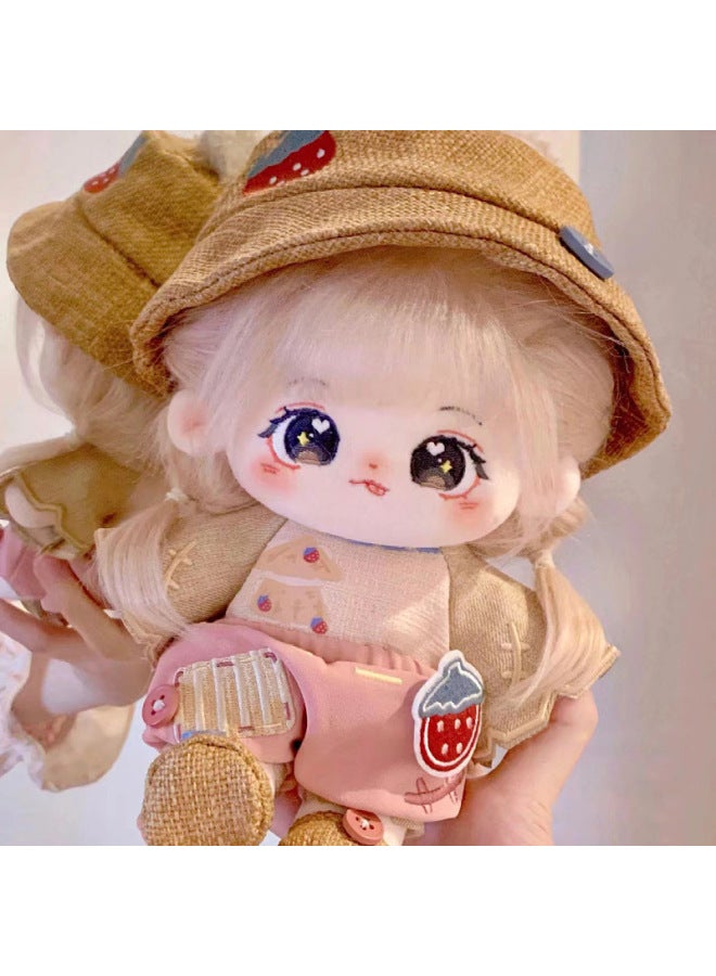 Cotton Doll 20cm Small Velvet Non-attribute Plush Doll Female Doll Dress-up Doll For Girls Birthday Gift Doll Clothes-Specifications:20cm Without Skeleton-Color:Small Velvet Nude Baby + Hairstyle + Waffle Steamed Egg Sweater - Image 2