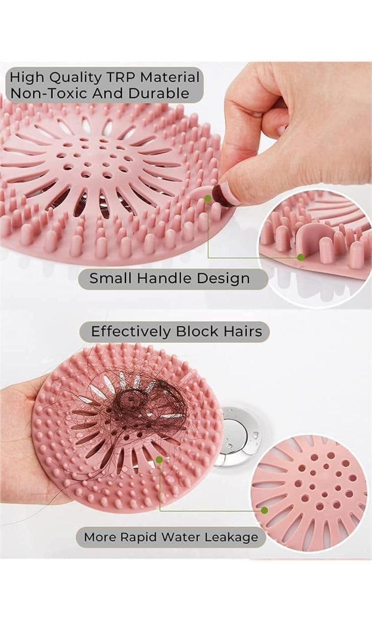 MITNIK Trendy Silicone Hair Catcher Drain Cover for Shower Kitchen Sink Drain Filter Strainer Stopper (Pack of 4) - Image 5
