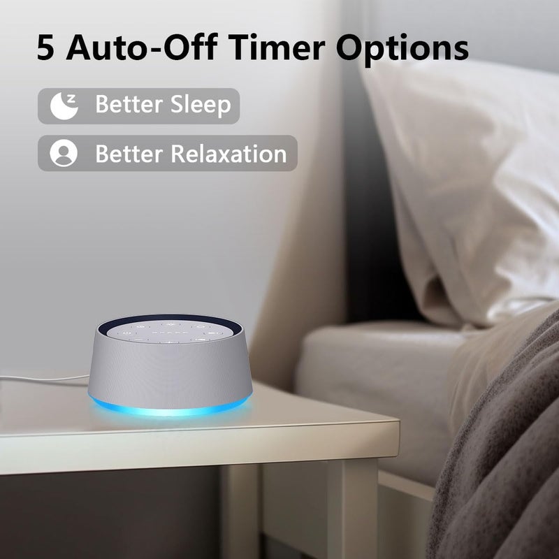 LazyNight White Noise Sound Machine with 30 Soothing Sounds 12 Colors Night Light Brown Noise Machine for Adults Baby Kids Sleep Machines 36 Volume Levels 5 Timers for Home Office Travel - Image 5