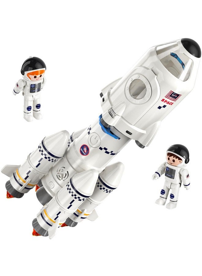 TEMI Space Rocket Spacecraft Toy for 3 4 5 6 7 8 9 Years Old Kids - 5-in-1 Airplane Educational Aerospace Set with 2 Astronauts, Projection Lamp, Outer Space Toy Gifts for Boys Girls 3+ - Image 1