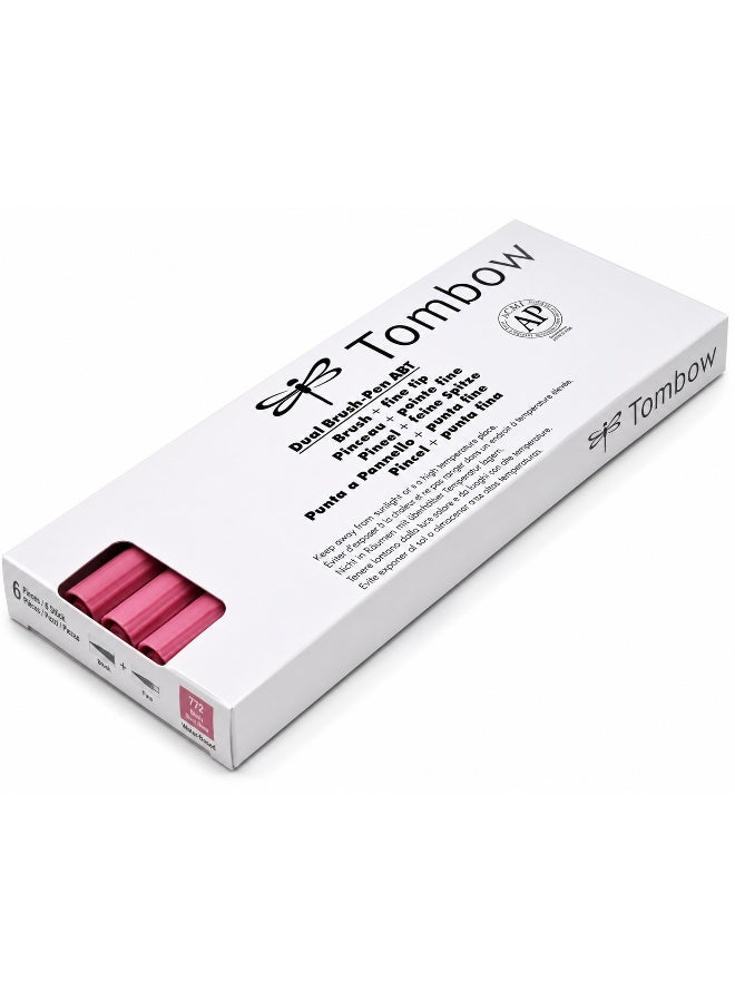 Tombow ABT Dual Brush Pen Set, Pink, 6-Piece, Water-Based Ink, AB-T723-6P - Image 5