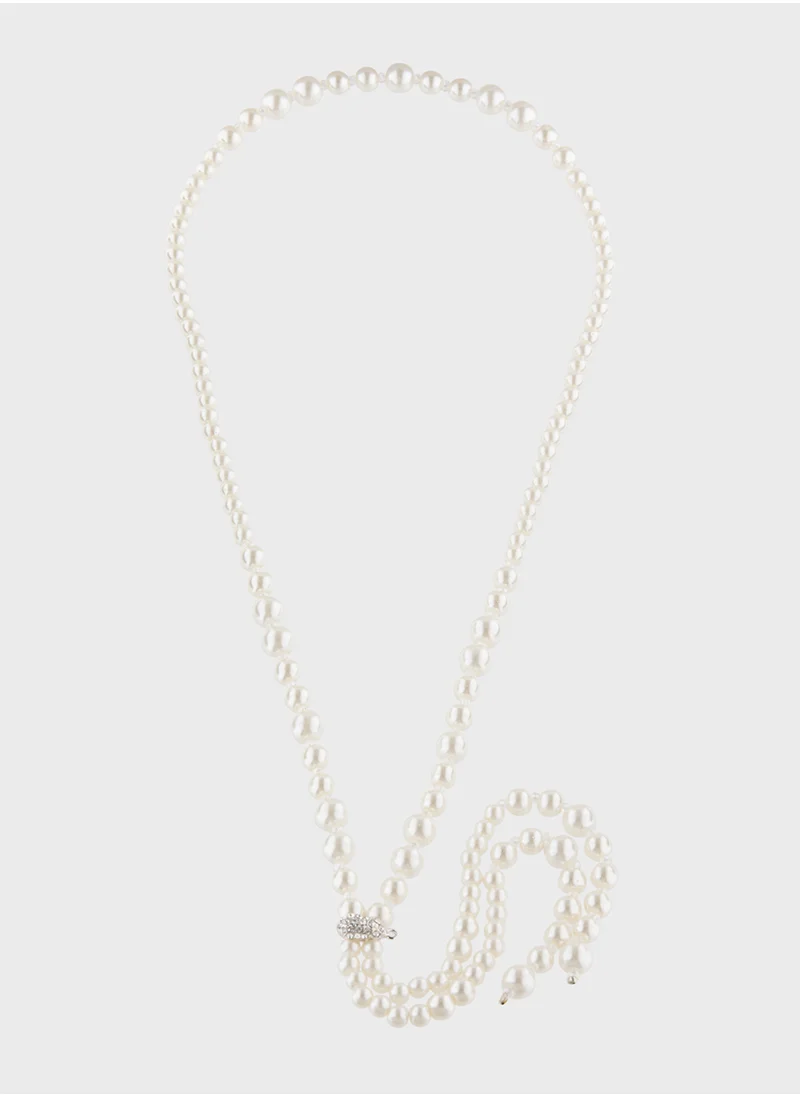 Khizana Pearl Lariat Necklace