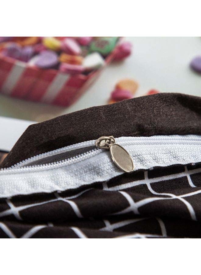 NIBEMINENT 4-Piece Luxury Jacquard Duvet Cover Set Polyester Black/Yellow/White Single - Image 4