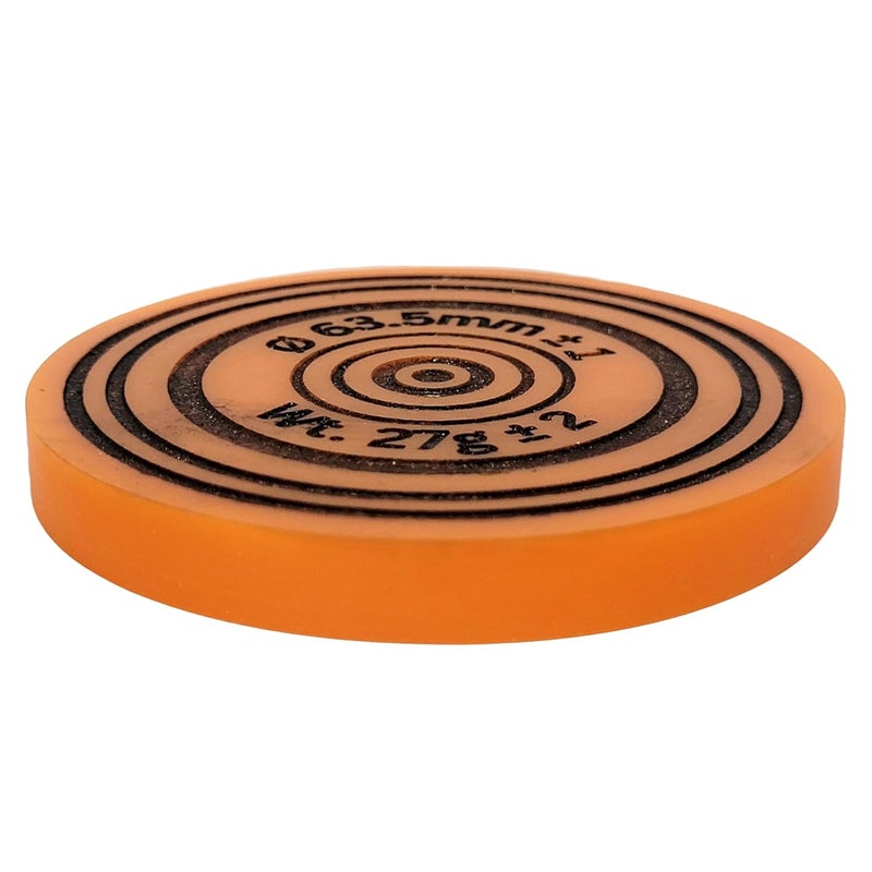 NHD Jumbo Carrom Striker J505 ? 63.5mm (2.5 Inch) | Extra Large Size | Smooth Bottom & Engraved Top | Premium Polycarbonate | Perfect for Big Size Carrom Board Striker Lovers (Orange) - Image 2