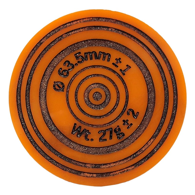 NHD Jumbo Carrom Striker J505 ? 63.5mm (2.5 Inch) | Extra Large Size | Smooth Bottom & Engraved Top | Premium Polycarbonate | Perfect for Big Size Carrom Board Striker Lovers (Orange) - Image 1